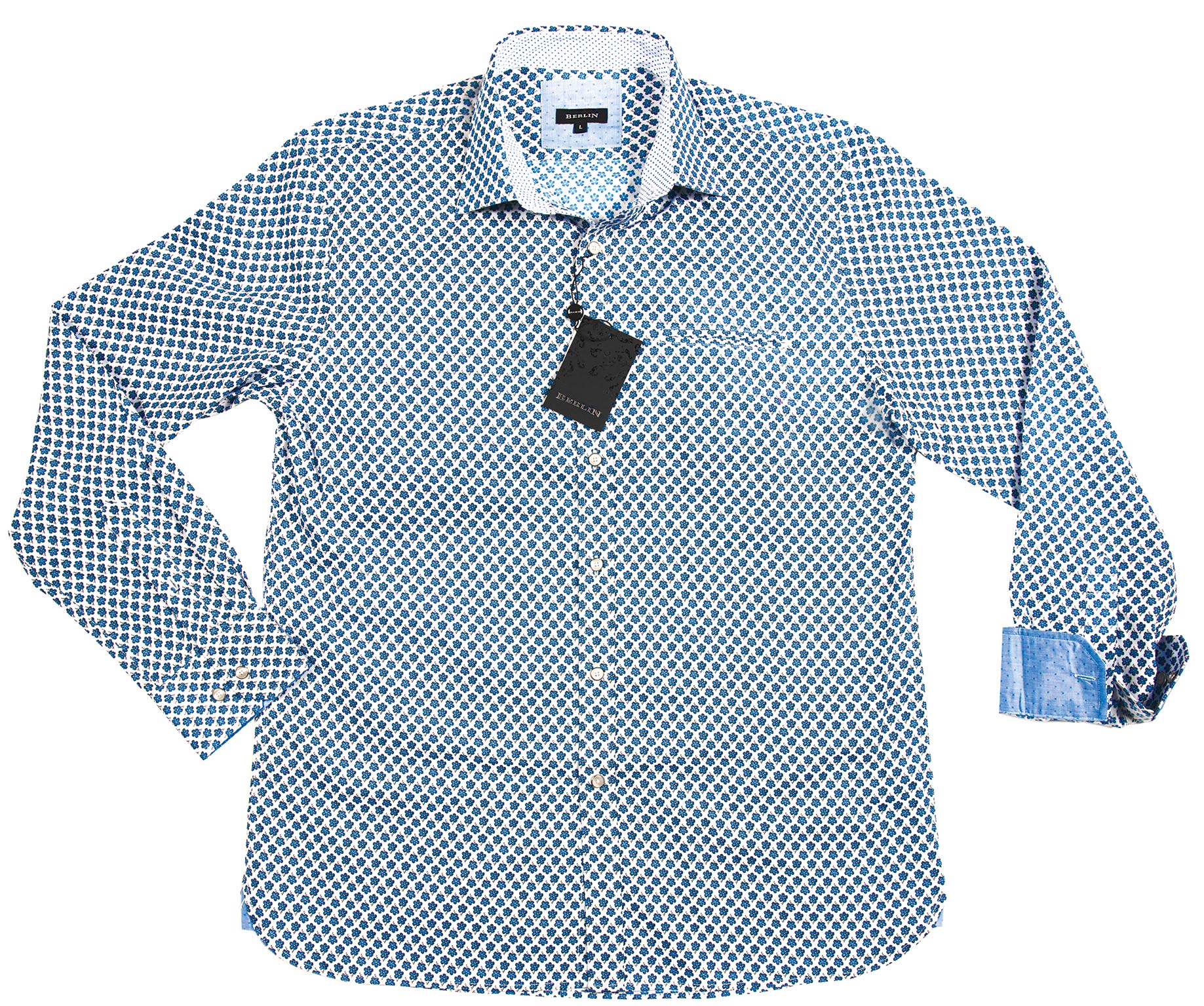 Blue Long Sleeved Cotton Shirt